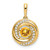 Image of 14K Yellow Gold Round Citrine and Diamond Pendant