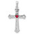 Image of 14k White Gold Ruby and Diamond Heart Cross Pendant