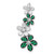 Image of 14k White Gold Diamond and Emerald 4 Flowers Pendant