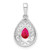 Image of Sterling Silver Rhodium-plated Ruby Teardrop Pendant