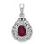 Image of Sterling Silver Rhodium-plated Ruby Teardrop Pendant