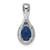 Image of 14k White Gold Diamond and Oval Sapphire Halo Pendant