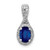 Image of 14k White Gold Diamond and Oval Sapphire Halo Pendant