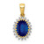 Image of 14K Yellow Gold Diamond and Oval 1.30 Sapphire Pendant