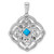 Image of 14k White Gold Diamond and .39 Blue Topaz Fancy Pendant