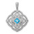 Image of 14k White Gold Diamond and .39 Blue Topaz Fancy Pendant
