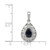 Sterling Silver Rhodium-plated Sapphire Teardrop Pendant