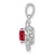 Image of Sterling Silver Rhodium-plated White Topaz & Ruby Pendant