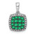 Image of 14k White Gold Diamond and .50 Emerald Square Halo Pendant