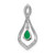 Image of 14k White Gold Diamond and Teardrop Emerald Dangle Pendant