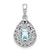 Image of Sterling Silver Rhodium-plated Aquamarine Teardrop Pendant