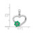 Image of 14k White Gold Diamond and Emerald Heart and Flower Pendant