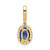 Image of 14K Yellow Gold Diamond and Oval 1.05 Sapphire Halo Pendant