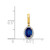 Image of 14K Yellow Gold Diamond and Oval 1.05 Sapphire Halo Pendant