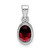 Sterling Silver Rhodium-plated Polished Garnet Oval Pendant