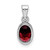 Image of Sterling Silver Rhodium-plated Polished Garnet Oval Pendant