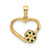 14K Yellow Gold Diamond and Emerald Heart and Flower Pendant