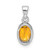Image of Sterling Silver Rhodium-plated Polished Citrine Oval Pendant