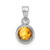 Image of Sterling Silver Rhodium-plated Polished Citrine Round Pendant