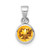 Image of Sterling Silver Rhodium-plated Polished Citrine Round Pendant
