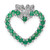 Image of Sterling Silver Rhodium-plated Emerald & Diamond Heart Pendant