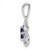 Image of Sterling Silver Rhodium-plated Floral Created Sapphire Pendant