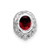 Image of 14k White Gold Oval Garnet and Diamond Halo Chain Slide Pendant