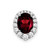 Image of 14k White Gold Oval Garnet and Diamond Halo Chain Slide Pendant