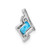 Image of Sterling Silver Antiqued Cushion Blue Topaz and Diamond Pendant