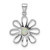 Image of Sterling Silver Rhodium-plated Created Opal Daisy Slide Pendant