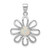 Image of Sterling Silver Rhodium-plated Created Opal Daisy Slide Pendant