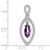 14k White Gold Marquise Amethyst and Diamond Chain Slide Pendant