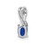 Image of Sterling Silver Rhodium-plated Diamond and Sapphire Oval Pendant