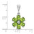 Image of Sterling Silver Rhodium-plated Peridot and Diamond Flower Pendant