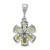 Image of Sterling Silver Rhodium-plated Peridot and Diamond Flower Pendant