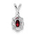 Sterling Silver Rhodium-plated Garnet & Diamond & Diamond Pendant