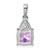 Image of Sterling Silver Rhodium-plated Diamond and Amethyst Cushion Pendant