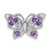 Image of Sterling Silver Rhodium-plated Amethyst Diamond Chain Slide Pendant