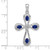 Image of Sterling Silver Rhodium-plated Dark Sapphire & Diamond Cross Pendant