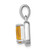 Image of Sterling Silver Rhodium-plated Emerald-cut Citrine & Diamond Pendant