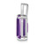Image of Sterling Silver Rhodium-plated Emerald-cut Amethyst & Diamond Pendant