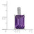 Image of Sterling Silver Rhodium-plated Emerald-cut Amethyst & Diamond Pendant