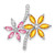 Image of 14k White Gold Diamond and 2.20 Citrine/Pink Tourmaline Flower Pendant