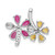 Image of 14k White Gold Diamond and 2.44 Citrine/Pink Tourmaline Flower Pendant