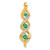 Image of 14K Yellow Gold 3-stone Twisted Diamond and Emerald Chain Slide Pendant