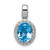 Image of Sterling Silver Rhodium-plated with Light Swiss Blue Topaz Oval Pendant