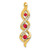 Image of 14K Yellow Gold Diamond and .25 Ruby Twisted 3-stone Chain Slide Pendant