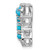 Image of 14k White Gold Simulated Turquoise and White Topaz Butterfly Chain Slide Pendant