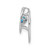 Image of Sterling Silver Rhodium-plated Blue Topaz Birthstone Vibrant Chain Slide Pendant