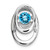 Image of Sterling Silver Rhodium-plated Blue Topaz Birthstone Vibrant Chain Slide Pendant